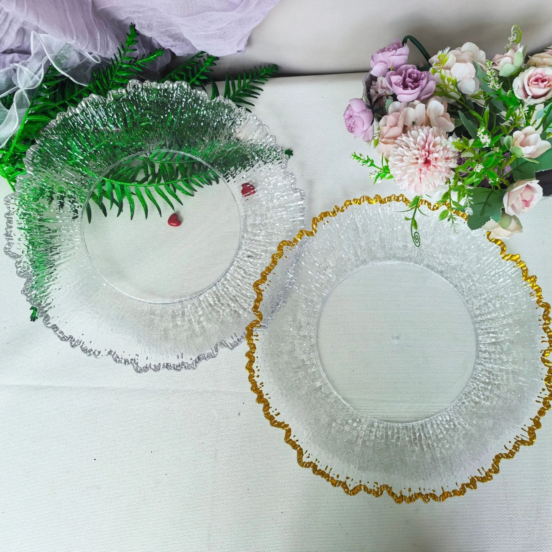 100 PCS Round Charger Plate 13 Inches Tray Wedding Table Centerpieces Event Party Decoration Tableware Decor