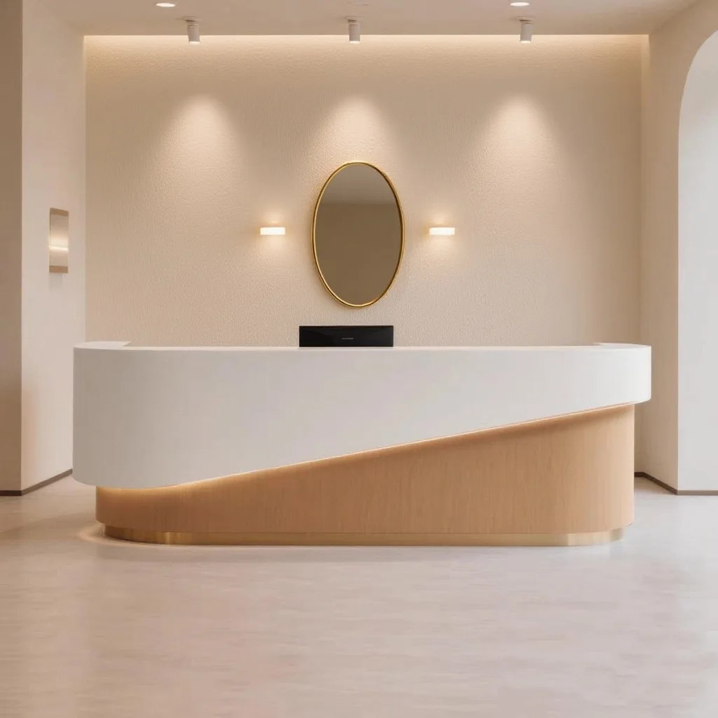 LMM light luxury beauty salon curved front desk clothing store checkout page paint training institution