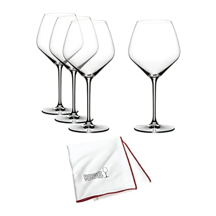 

Extreme Pinot Noir Glasses Value Gift Pack Buy 3 Get 4 with Large Microfiber Polishing Cloth Bundle 2 Items