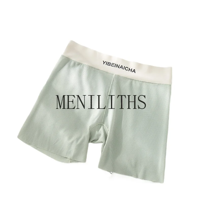 女性用安全下着 ミッドウエスト アイスシルク シームレス お腹引き締め ヒップアップ ボクサーパンツ 通気性 防透視 女性用下着