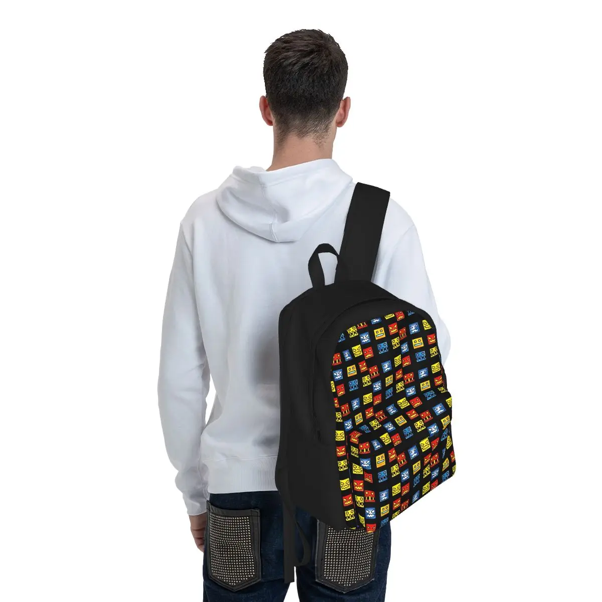 Geometrie Dash Icon Gezicht Vrouwen Rugzak Mochila Mode Kinderen Schooltas Game Lover Laptop Rugzak Kinderen Grote Reisrugzak