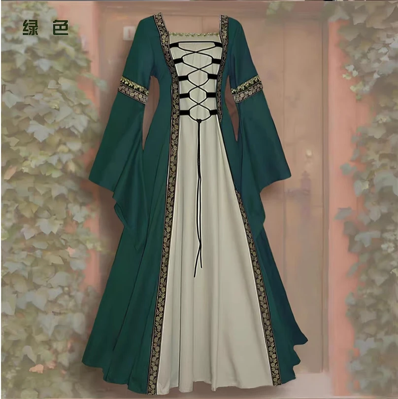 ملابس المحكمة الرجعية في العصور الوسطى، ملابس عصر النهضة الأوروبية، التنانير الطويلة النسائية، أزياء المسرح للمسرحيات والعروض