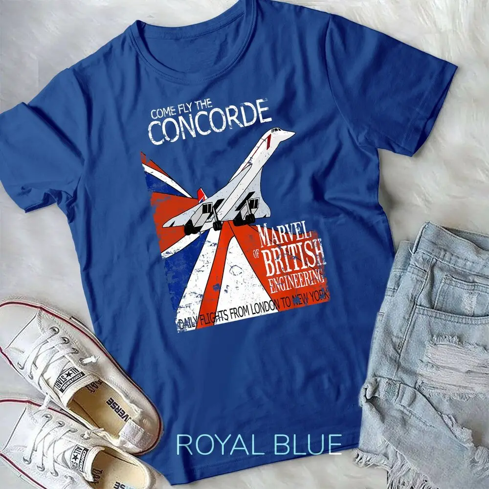 Concorde Retro British Aircraft Travel Pilot T-Shirt Short Sleeve Casual 100% Cotton O-Neck Summer Mens T-shirt Size S-3XL