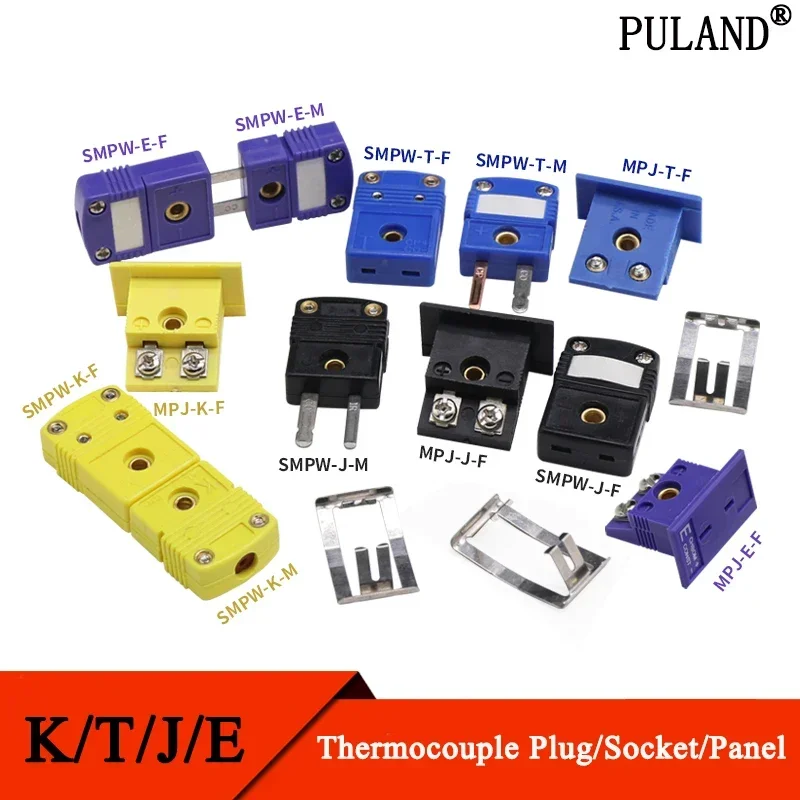 1Pcs SMPW-K/J/T/E/-M/F MPJ-K/J/T/E-F Thermocouple Plug Socket And Panel Compensation Wire Connector