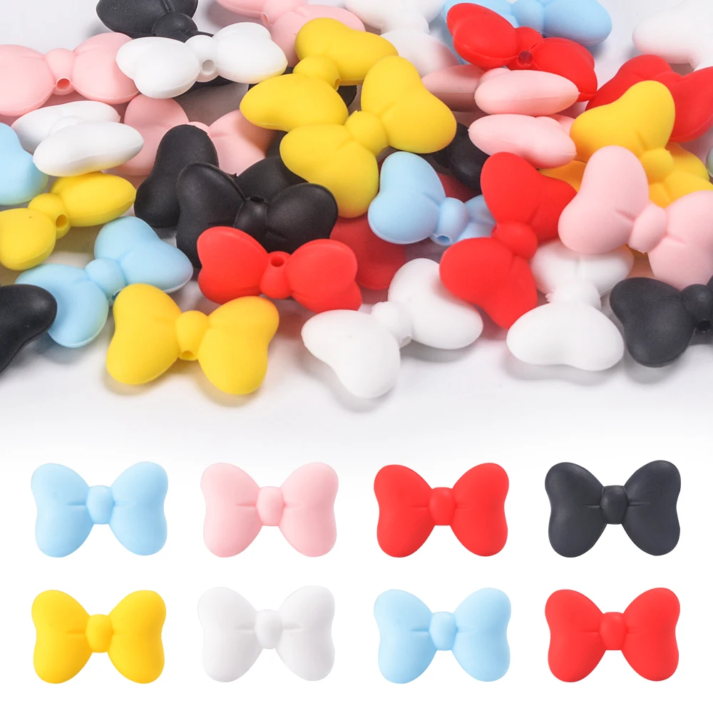 

LOFCA 6 шт. силиконовые бусины с бантом для изготовления ювелирных изделий, чтобы сделать браслеты, ожерелье «сделай сам», ювелирные аксессуары для прорезывания зубов ребенка