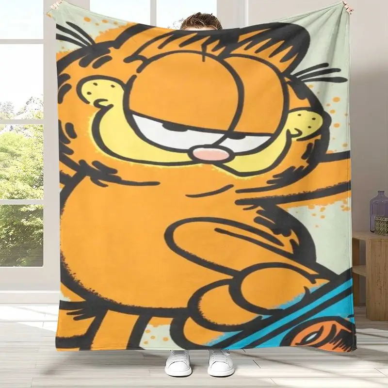 Cute Cartoon G-Garfield Soft Flannel Throw Blanket,Cozy Warm Blanket for Bed,Sofa,Living Room,Picnic,Camping,Home Decor,Gift Kid