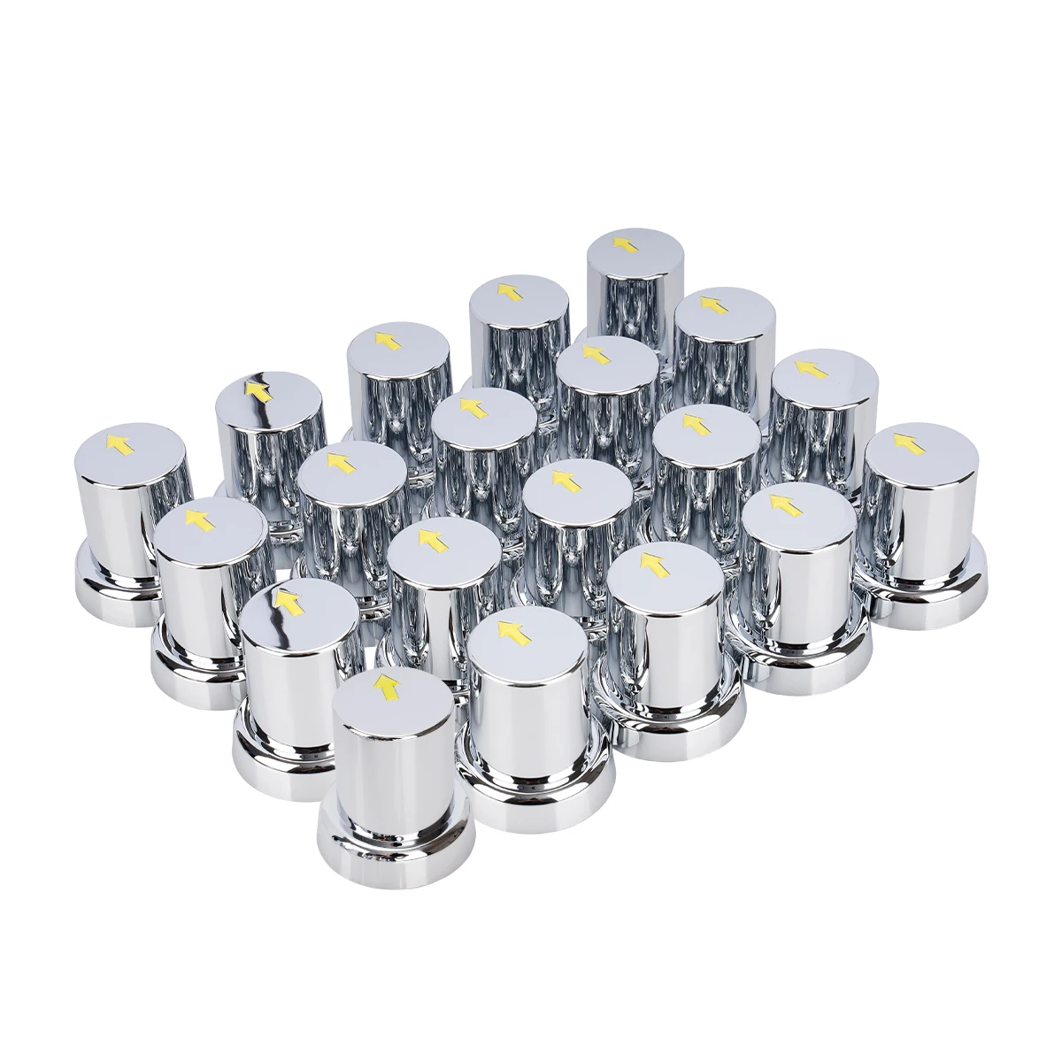 New TLI Safety Arrow Tophat Nut Cover for 20Pcs Lug Nut Cover on Half Trucks 33mm Chrome Thread ABS Plastic