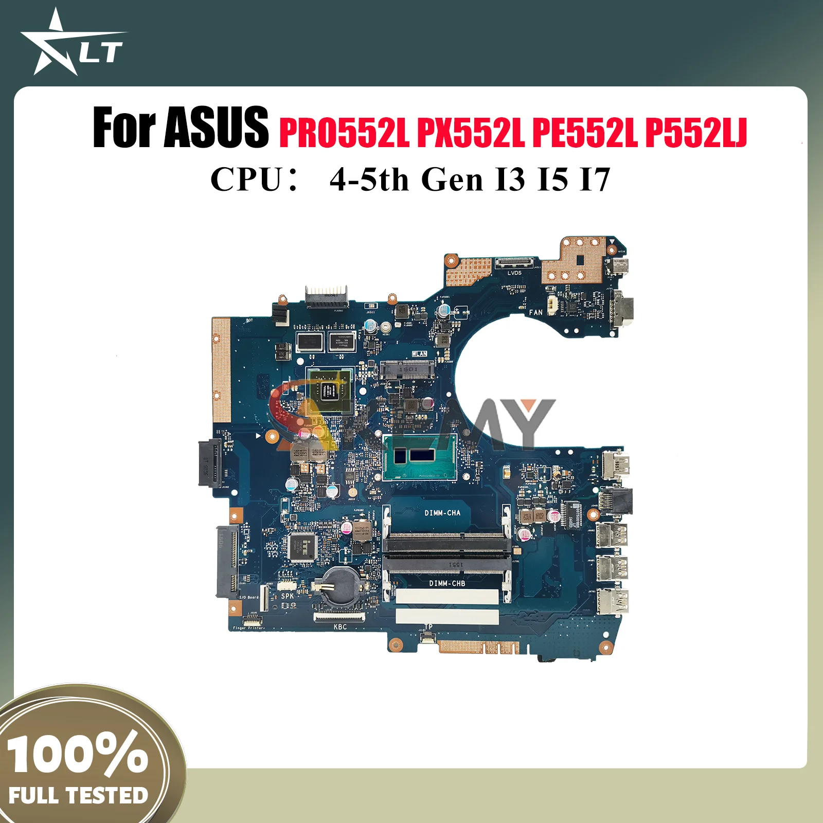 

P552LJ Laptop Motherboard For ASUS ProArt PX552L P552LJ PE552L PRO552L P552L Notebook Mainboard With I3 I5 I7 CPU 100% tests OK