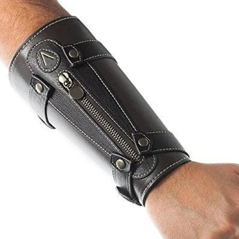 Medieval Assassin Creed Hidden Blade Wrist Arm Armor Knife Sword Sleeve Cuff Gauntlet Bracer Edward Cosplay Costume Props r,7;k
