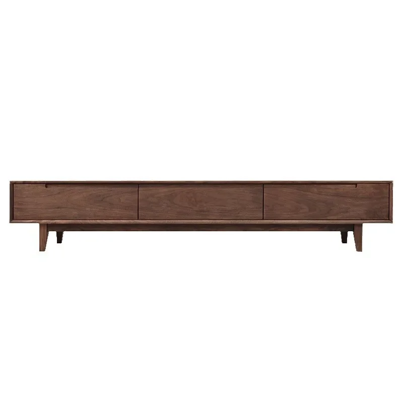 

North American black walnut TV cabinet floor-to-ceiling household solid wood TV cabinet simple living room Nordic portion