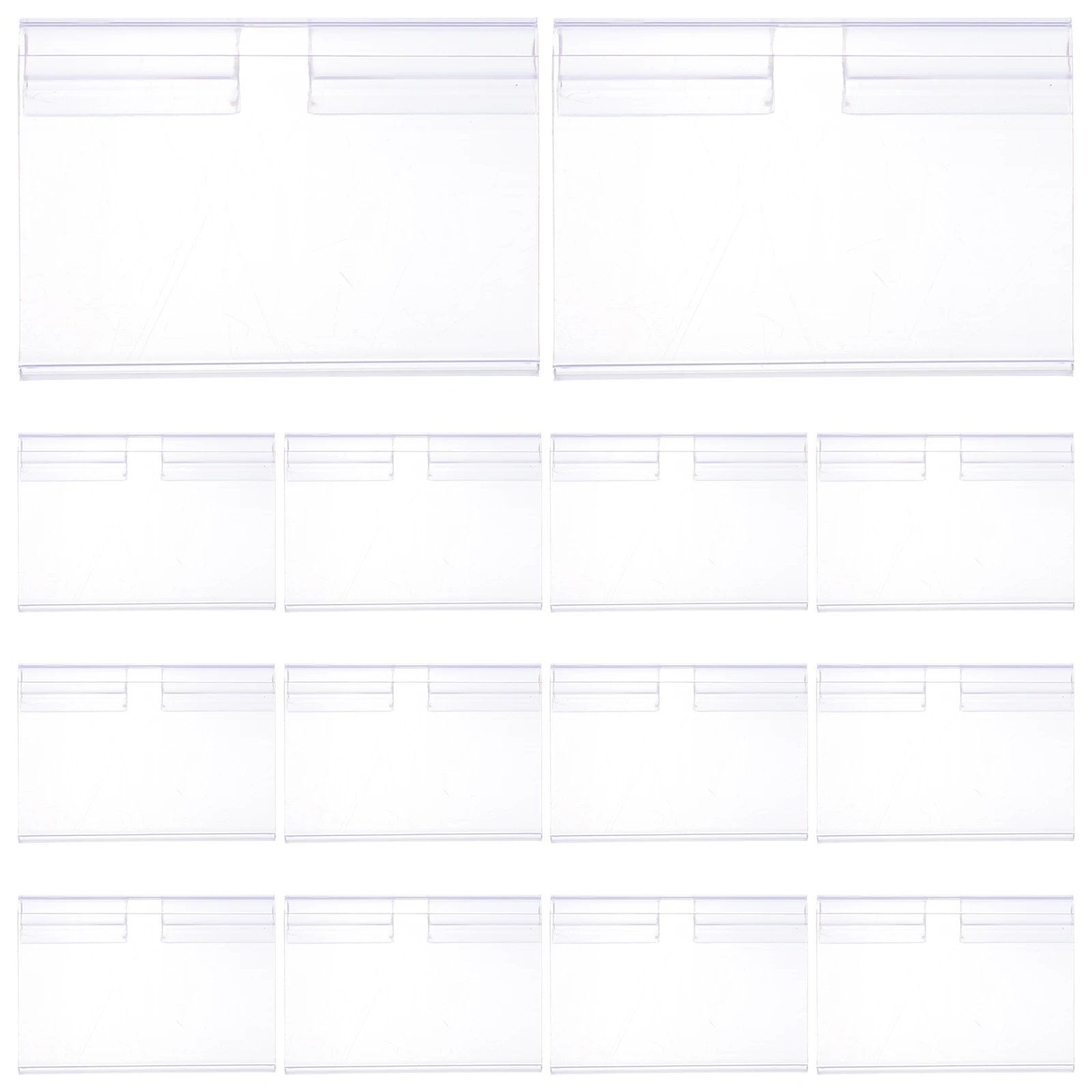 

50 Pcs Clear Plastic Label Holder 60x42mm Shelf Tags Price Signage Merch ise Display Supermarket Labels Store Note Holders