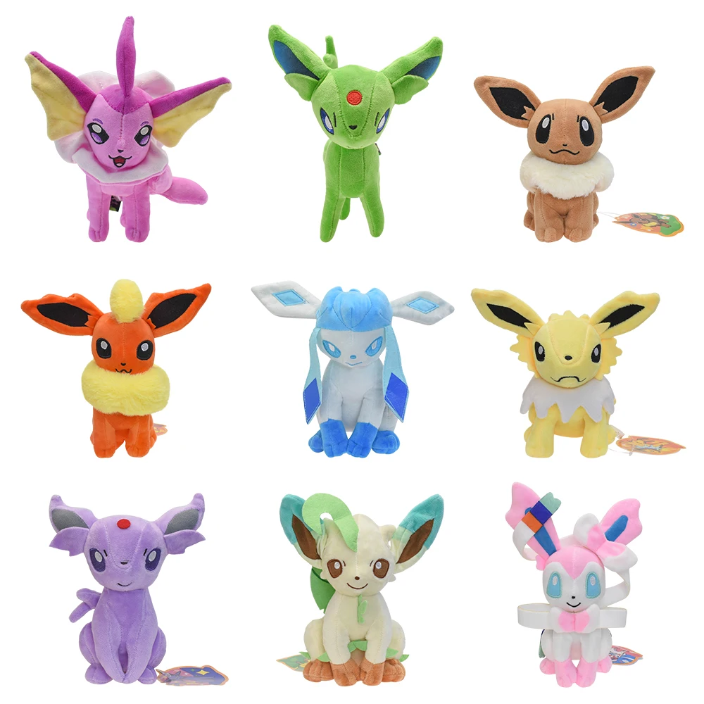 Leafeon Vaporeon Glaceon Sylveon Espeon Umbreon Vaporeon Sylveon Plush Toys Game for Collectible Gift,Soft Plushies Stuffed Doll