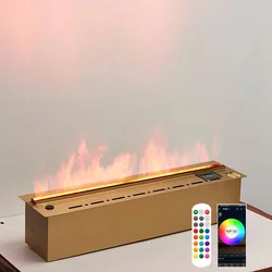 Modern Gold Fireplace Remote 3D home decoration color RGB fireplace Water vapor Gold Flame atomized electric fireplace