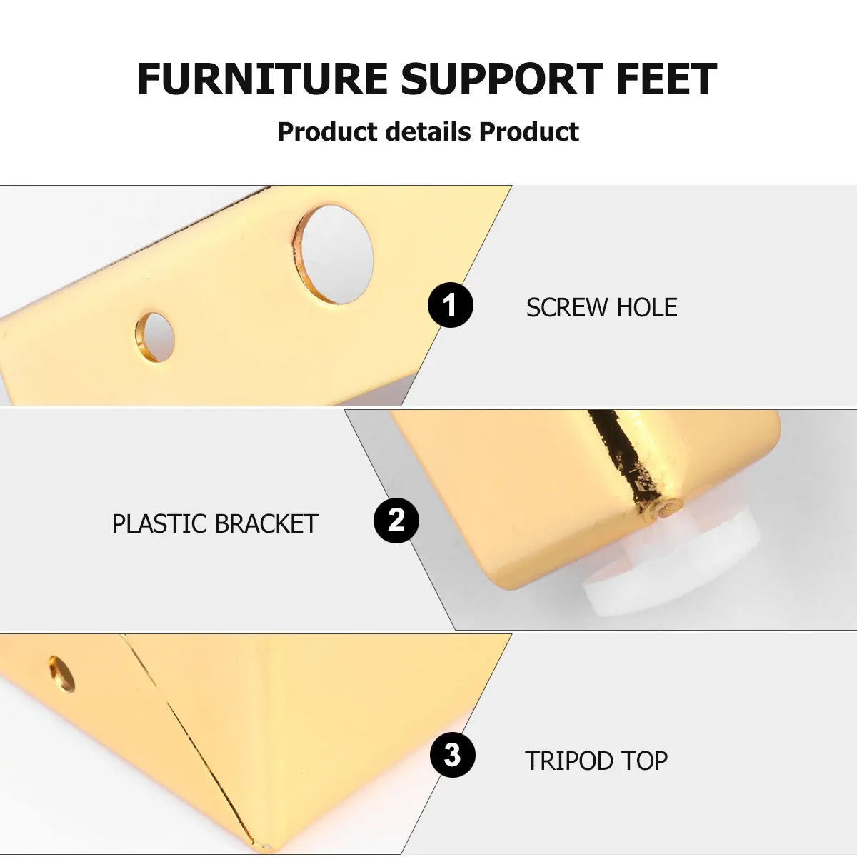 Pernas de móveis banhadas a metal, 4 unidades, engrossadas, suporte para perna de cama, sofá, mesa de café, armário, banheiro, vaidade, escritório