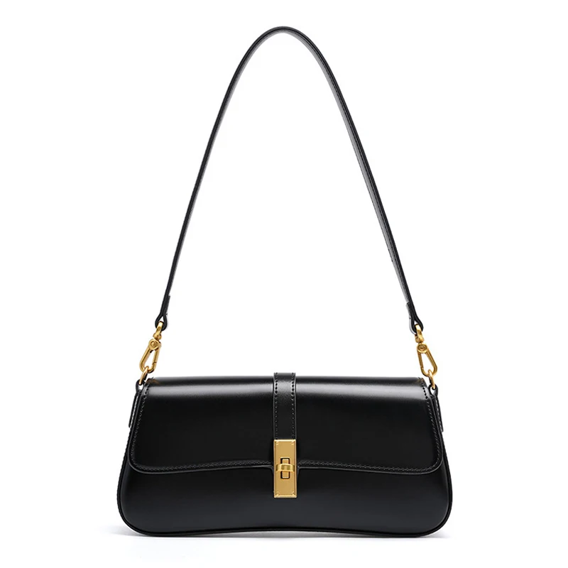 

New High Quality Split Cow Leather Underarm Bag Stylish Shoulder Purse for Women Versatile Crossbody Bag Small Hobo Bag