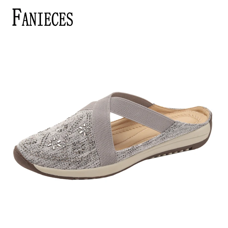 

Women's Mules and Clogs Ladies Mules Crystal Woman Slippers Sandals Comfortable Summer Outdoor Casual Shoes Walking Slipper
