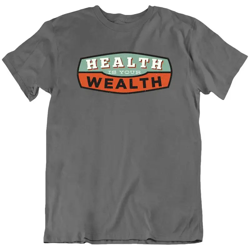 

Футболка для фитнеса «Здоровье — свое богатство» в тренажерном зале, бодибилдинг, новая