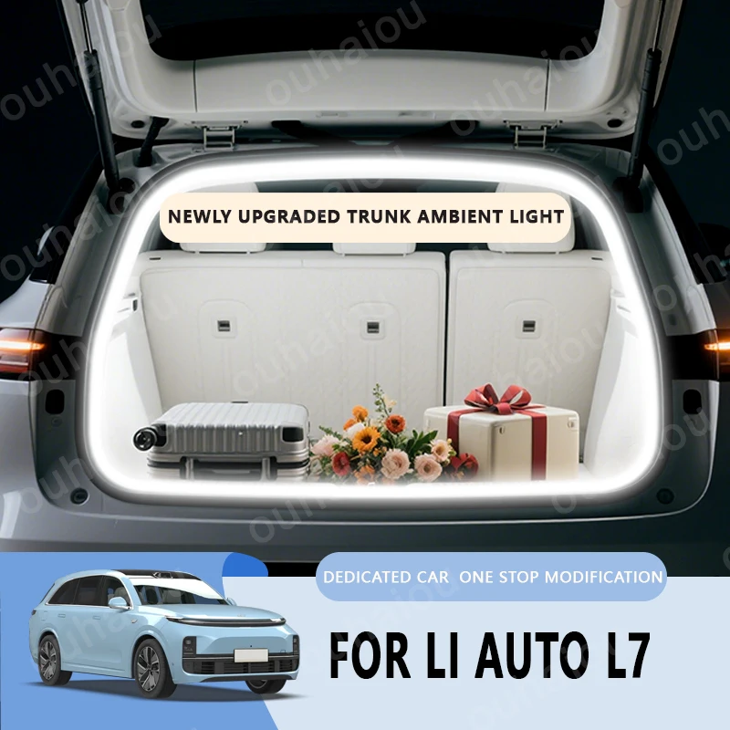 

For Li Auto L7 trunk light Atmosphere lights modification light Rear Trunk LED Light Bar White warm white