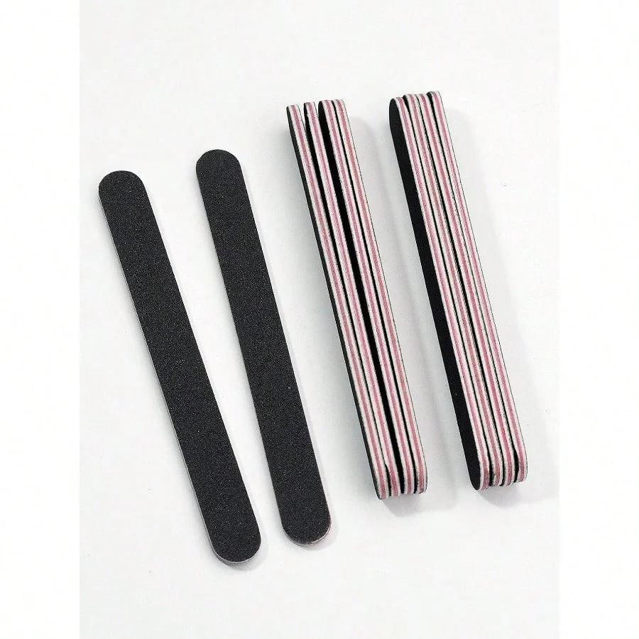 

Double Sided Emery Nail File Strips, Professional Nail Buffering Sanding Files for Manicure Pedicure Nail Art 10pcs