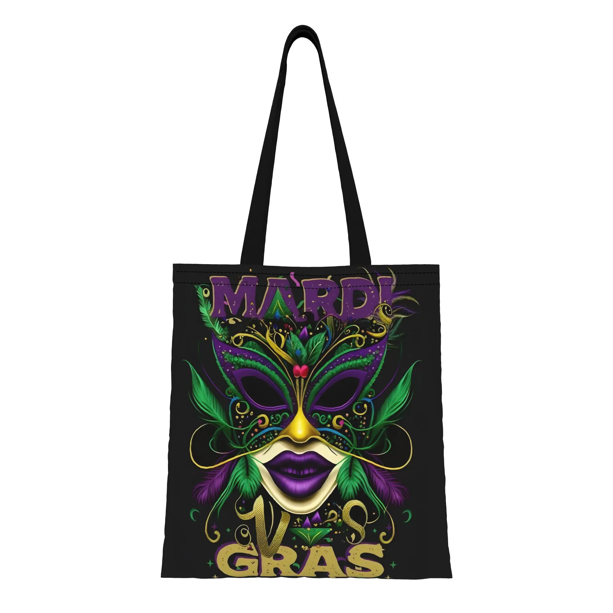 

1 шт. Фиолетово-зеленая сумка-тоут с золотыми перьями для праздников, большая вместительная прочная сумка для Марди Гра, уличная сумка, модная сумка-тоут