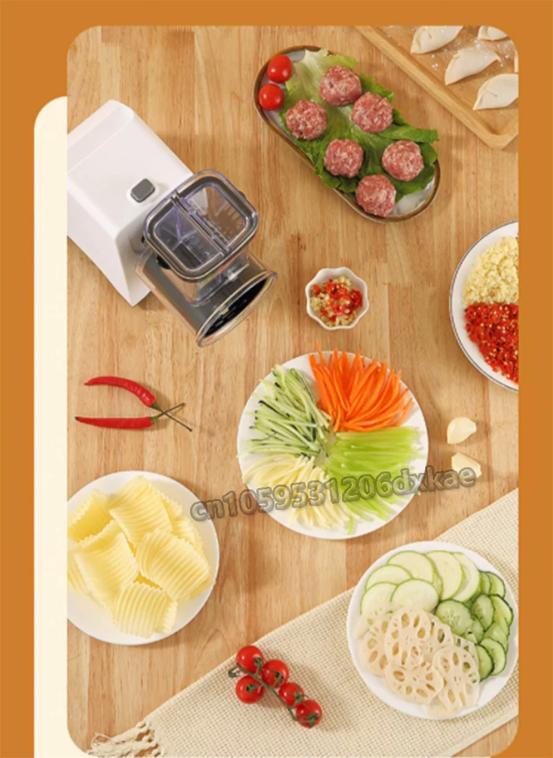 Electric Vegetable Slicer Multifunctional Potato Slicer Fully Automatic Vegetable Slicer Meat Grinder And Sausage Maker 220V