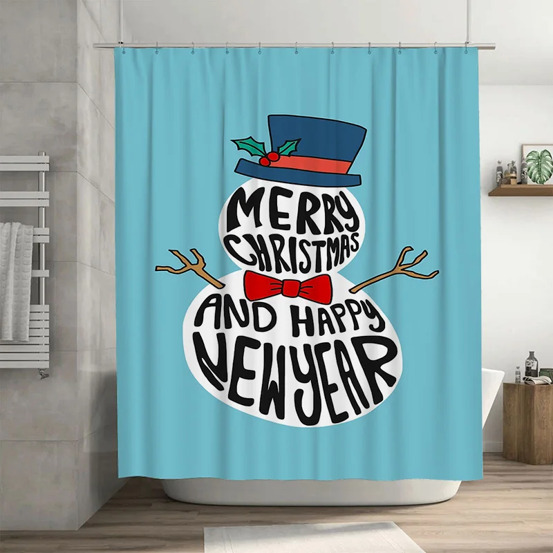 

Tuniu Праздничный Рождественский декор для ванной комнатыОчаровательная праздничная занавеска для душаЗабавный дизайн с оленямиМилый зимний домашний акцентУютный праздник Vi