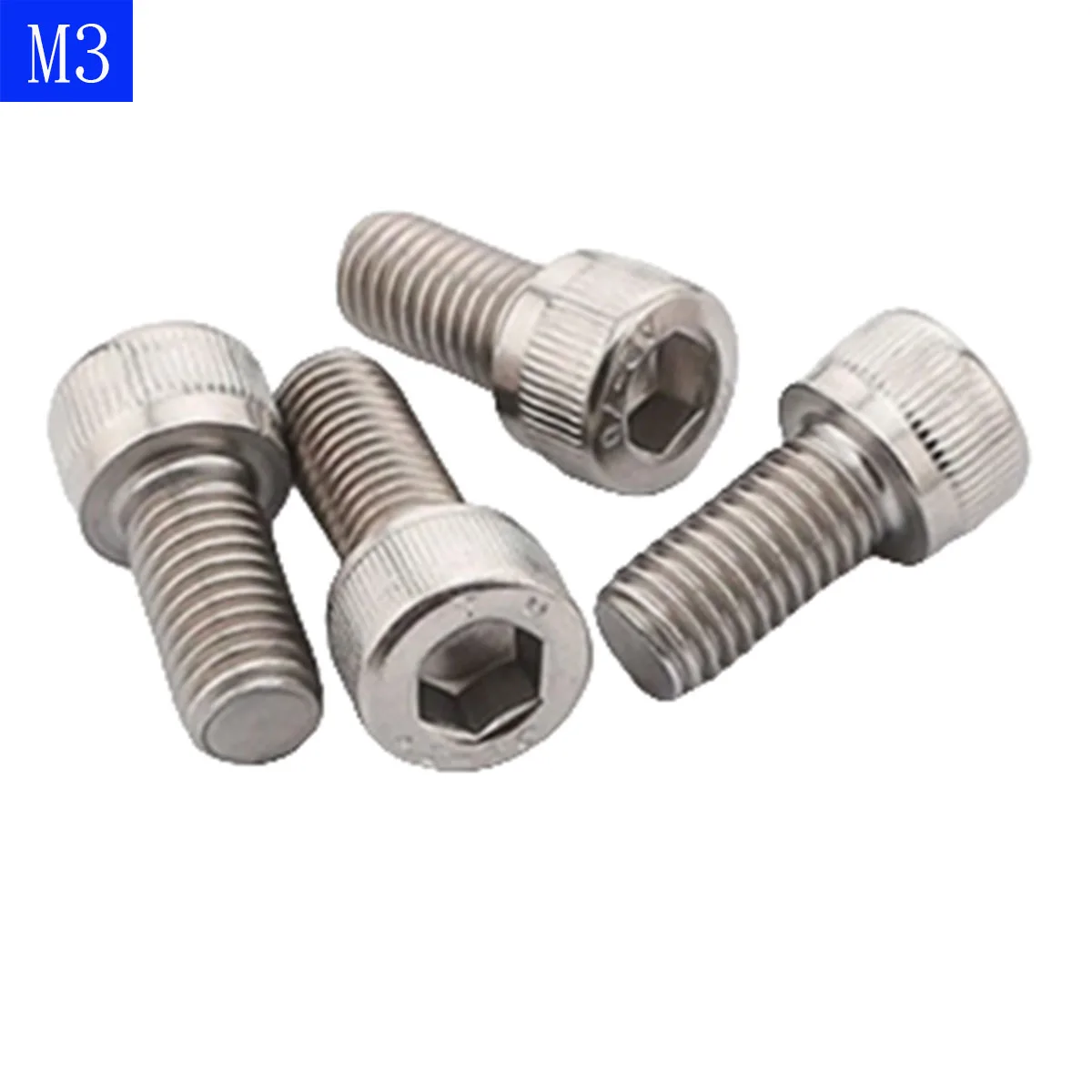 

M3 x 0,5/3 мм, головки из нержавеющей стали 304, винты с шестигранной головкой DIN 912 A2 / 70