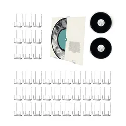 10 PCS Mini Vinyl Record Display Racks Punch Free Transparent Acrylic Record Photo Display Stand Holder Wall Hooks CD Shelf