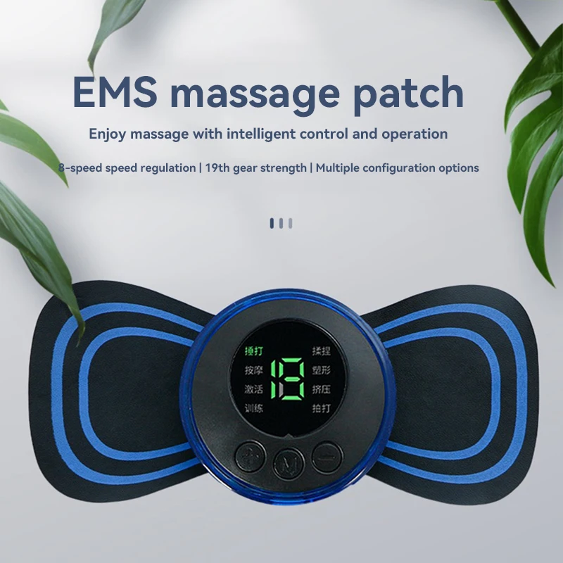 Electric EMS Neck Massager Mini Cervical Back Patch Stimulator Massageador Mat Portable Gel Pad Stickers Slim