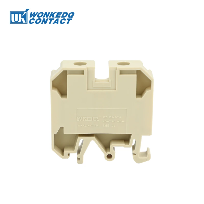 10Pcs SAK16EN Universal Screw Connection Feed-through SAK16 16 mm² Wire Electrical Connector DIN Rail Terminal Block SAK 16EN