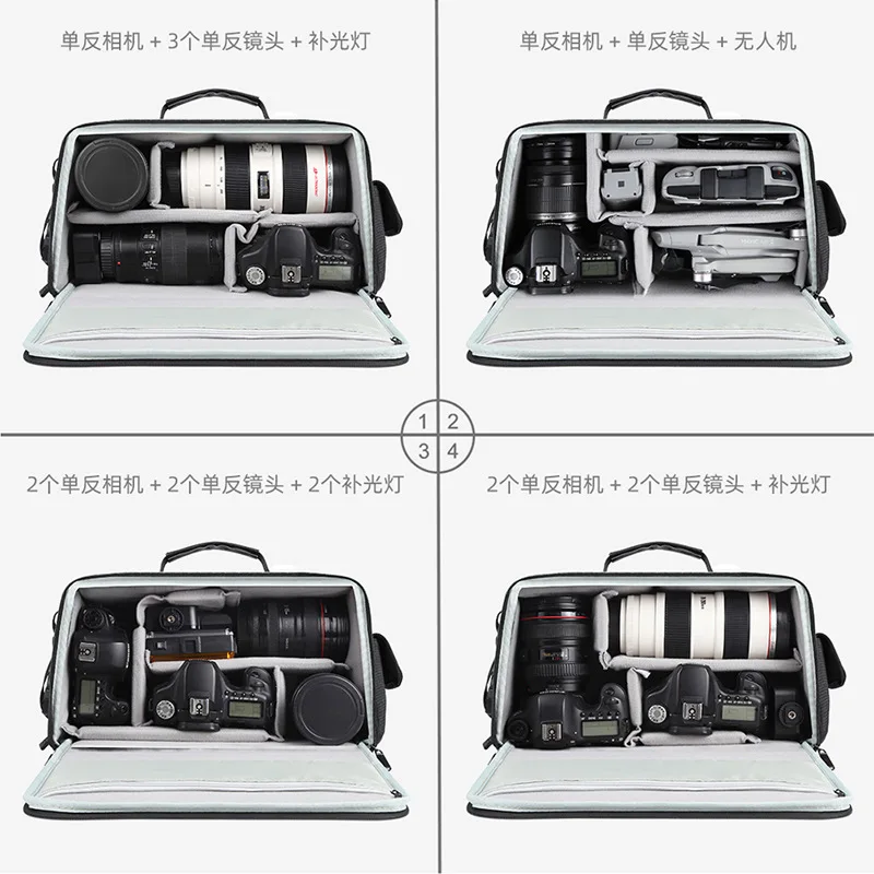 PULUZ Lens Pack Portable Camera Crossbody Shoulder Waterproof Bag Digital Storage Lens Bag (Black)