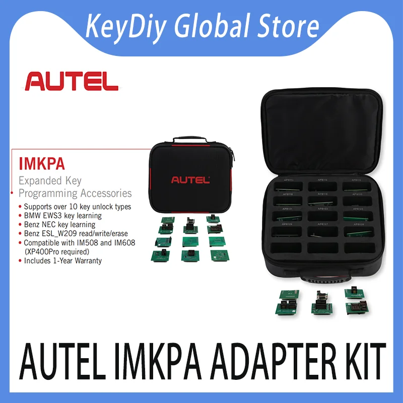 AUTEL MaxiIM IMKPA Adapter Kit With APB113 5C 5D MQB Key Programming EWS3 NEC Key learn ESL W209 read write XP400Pro IM508 IM608