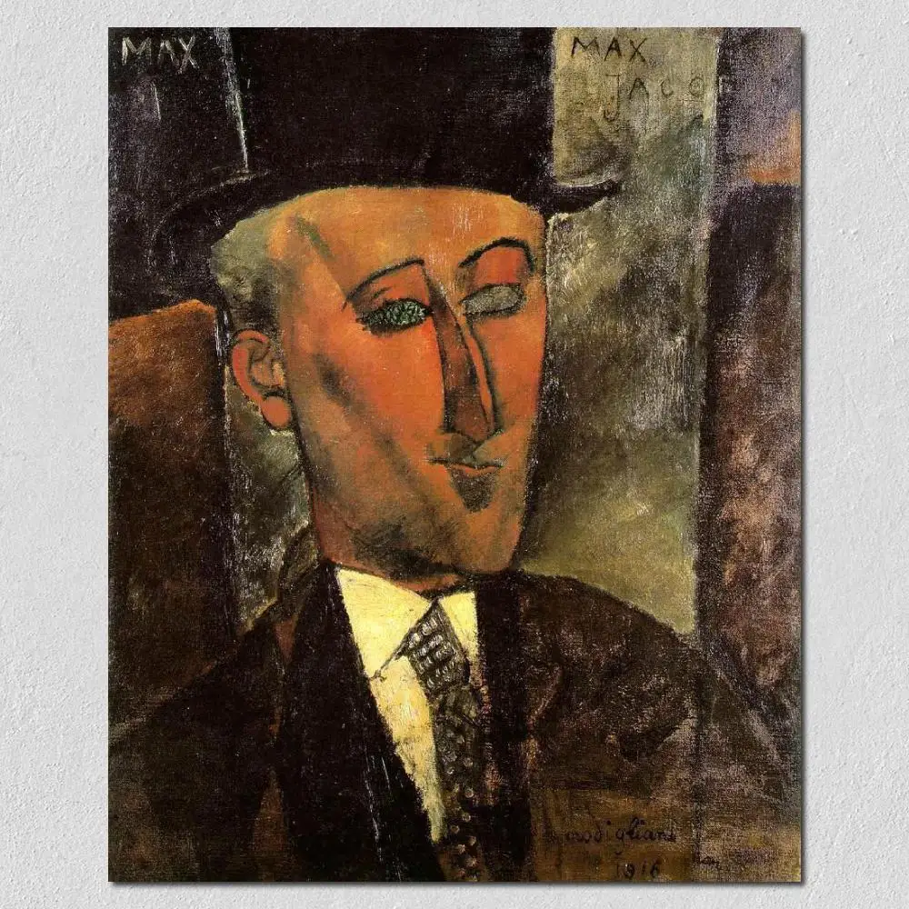 

Portrait of Max Jacob Amedeo Modigliani Oil Painting for Sale Online High Quality Portrait Image Man Picture Hand Painted