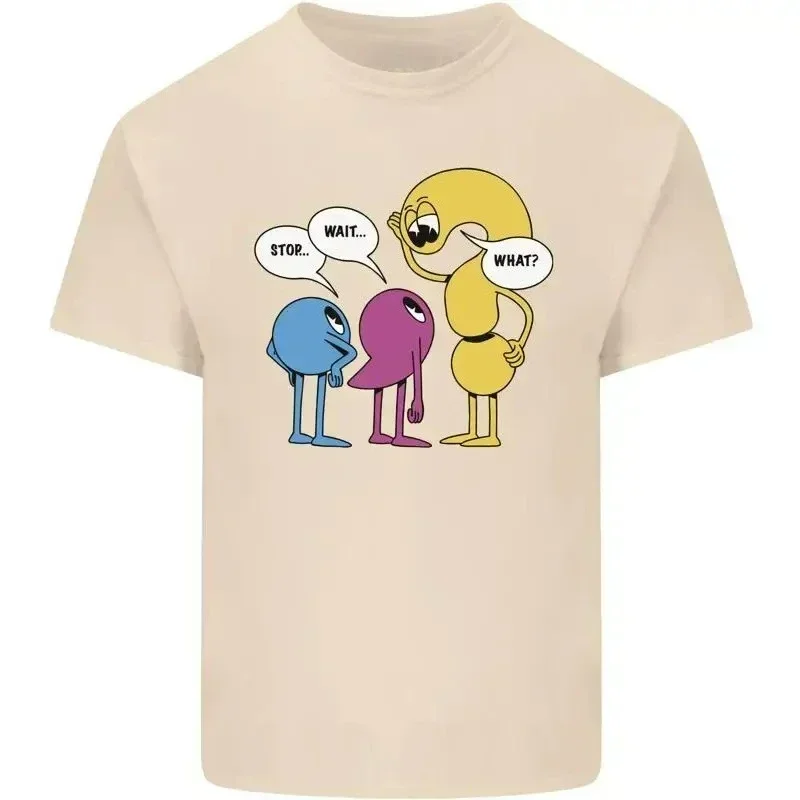 Stop Wait What Lustig Satzzeichen Englisch Lit Herren Leichte Baumwolle T-Shirt