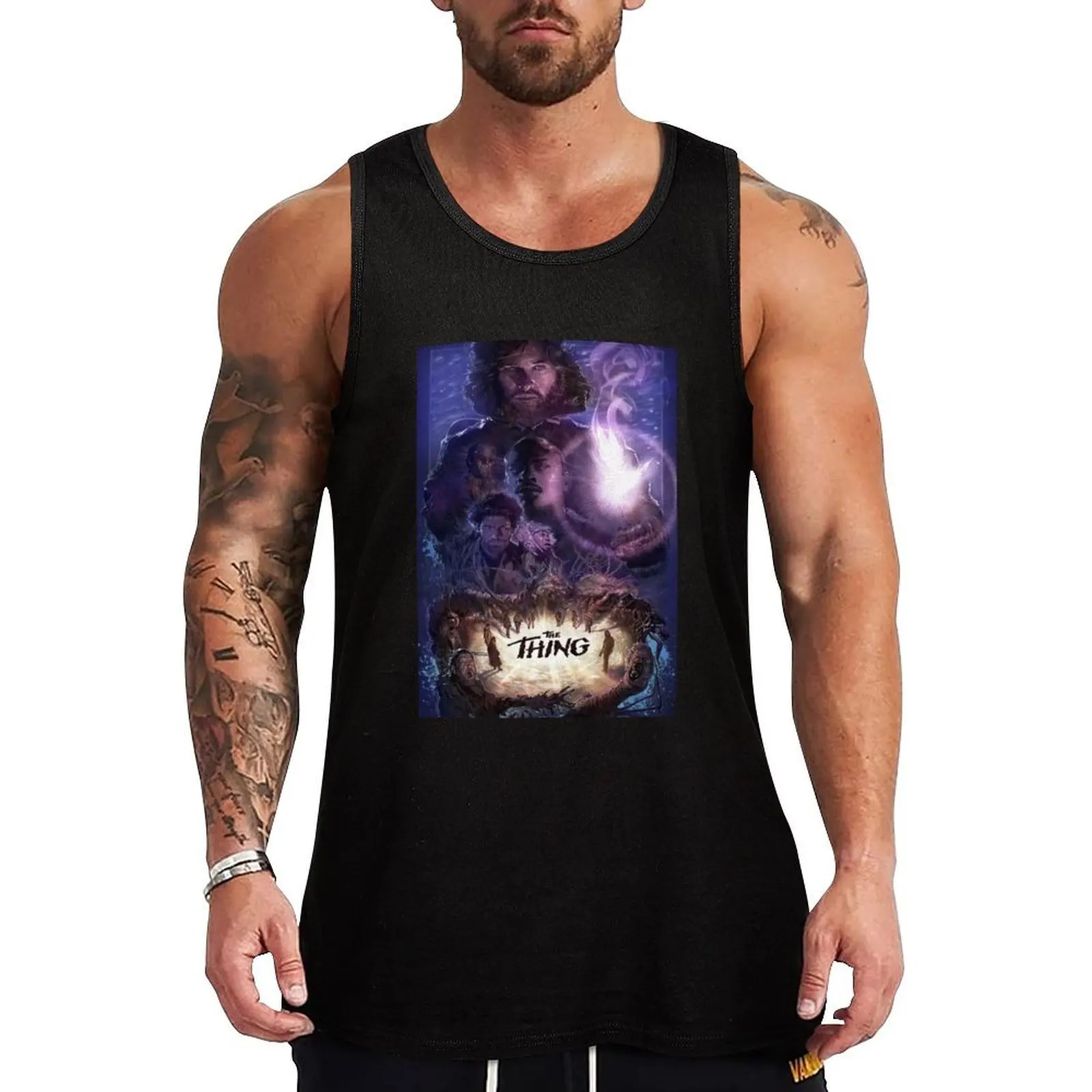 

The Thing Movie Poster Tank Top gym for men t-shirts man T-shirt Men's gym