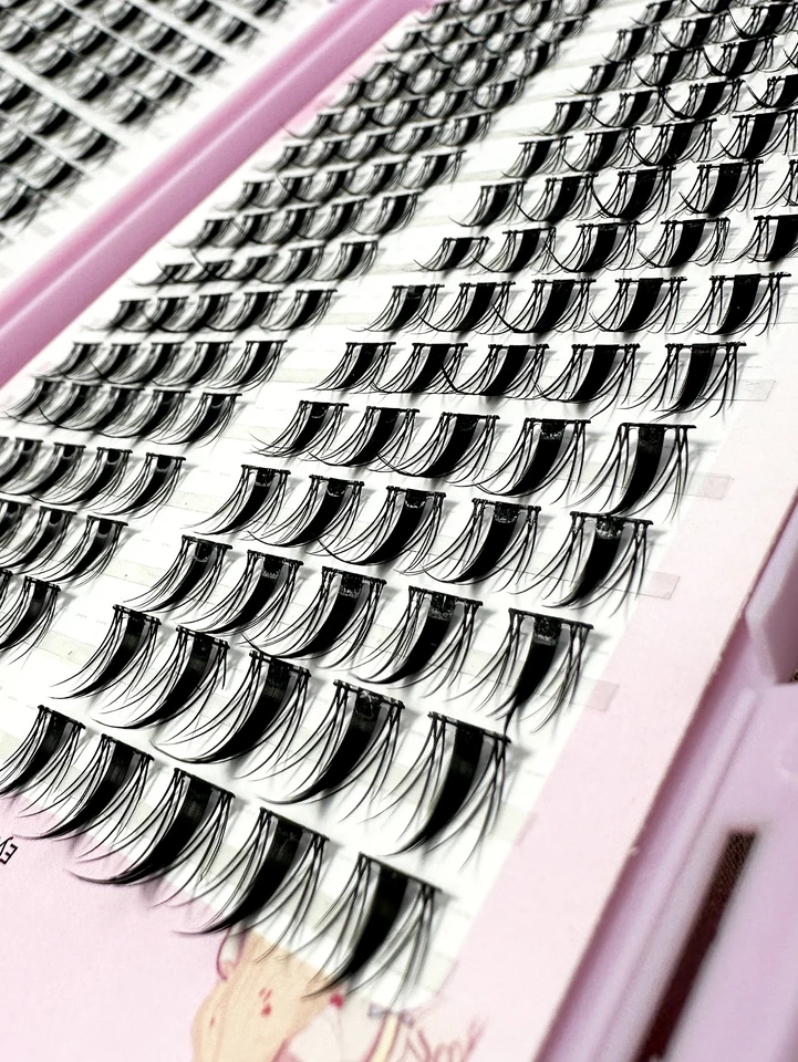 Pestañas individuales de alta capacidad 12/13/14mm, racimos esponjosos de aspecto natural, extensión DIY 4