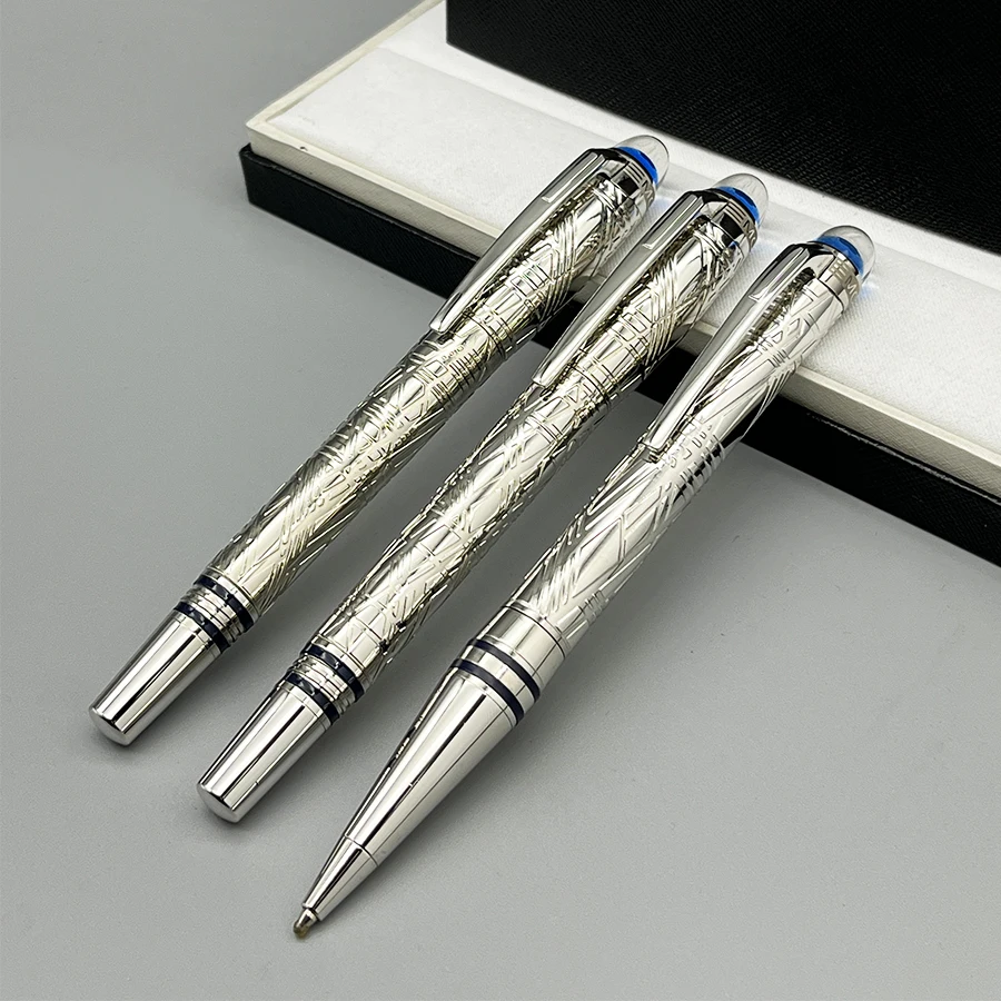 Baru tiba MB Starwalker spasi biru logam Fineliner mewah Pena Rollerball pulpen hadiah