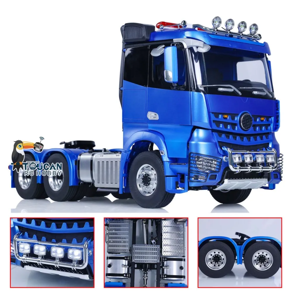 

RTR LESU 1/14 6x6 RC Tractor Truck Remote Control Car Model 2-speed Transmission Light Sounds ESC Ready to Run Toy Gift THZH1689