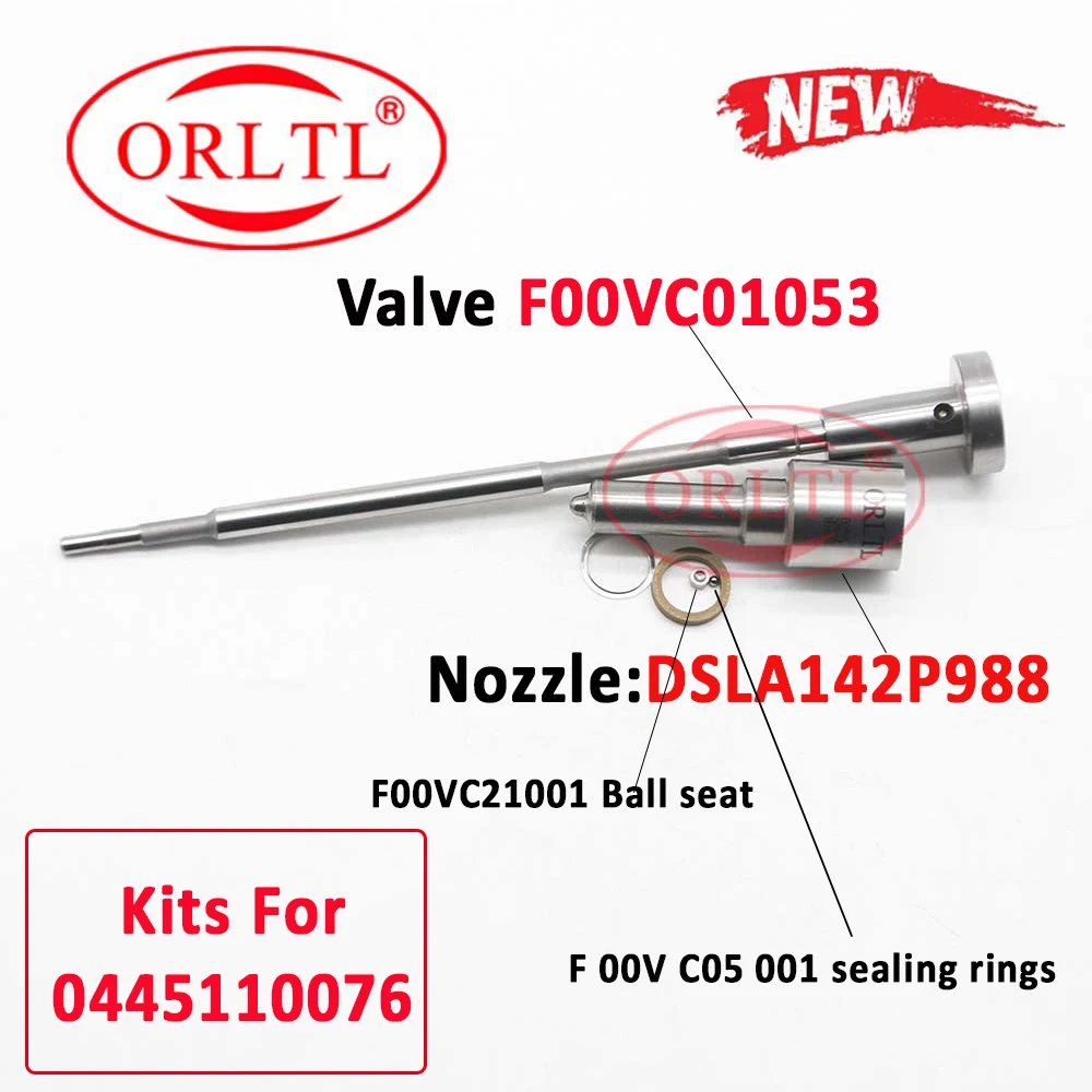 

ORLTL 0445110076 0 445 110 076 Diesel Injector Repair Kits Nozzle DSLA 142 P 988 0433175431 VALVE F00V C01 053 For PEUGEOT