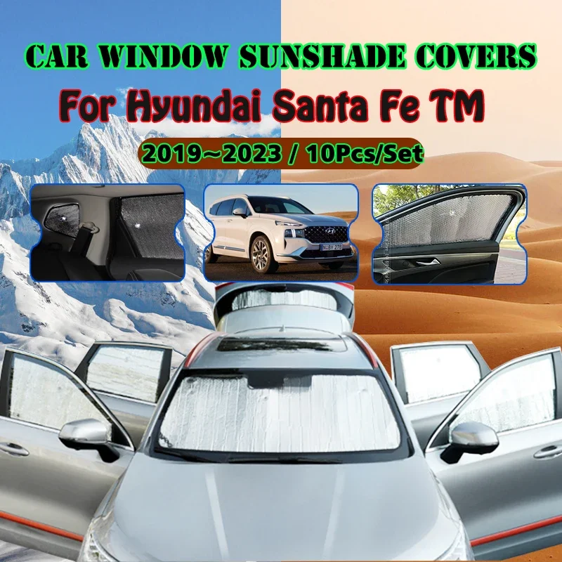 

Fit For Hyundai Santa Fe LWB TM 2019~2023 Car Window Windshield Sunshade Long Version Reflector Sun Shade Visor Auto Accessories