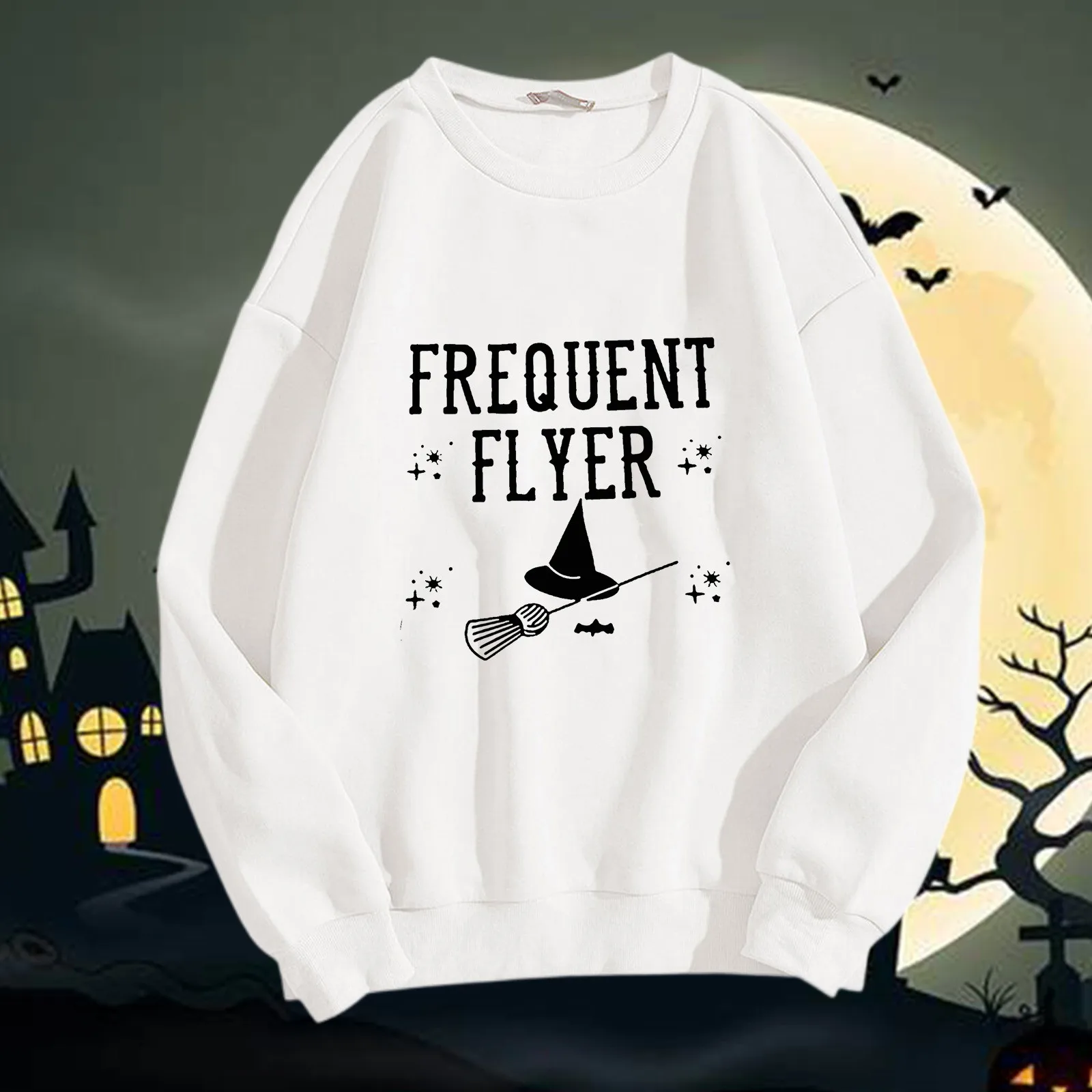 Damska moda codzienna Halloweenowa bluza z kapturem Crewneck z długim rękawem Jednolity kolor Ciepły sweter Trend Osobowość Klasyczna bluza z kapturem All-In-One