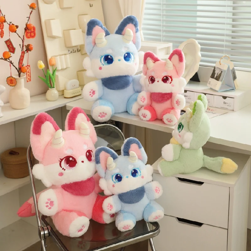 Kawaii Fox Plush Toys Cartoon Animals Stuffed Dolls Anime Room Decor Kids Birthday Xmas Gifts