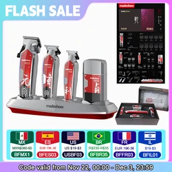 Madeshow Qiande 2024Rechargeable Electric Men's Hair Beardhair Cutting Trimmer Chrome 4-In-1Charging Base Station Suit