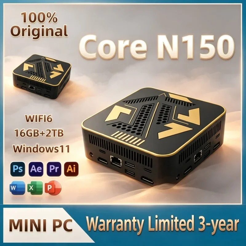 Trending Premium Black Gold Mini PC721 Core N150 Genuine Original Suitable For Home Office Multimedia Business Use