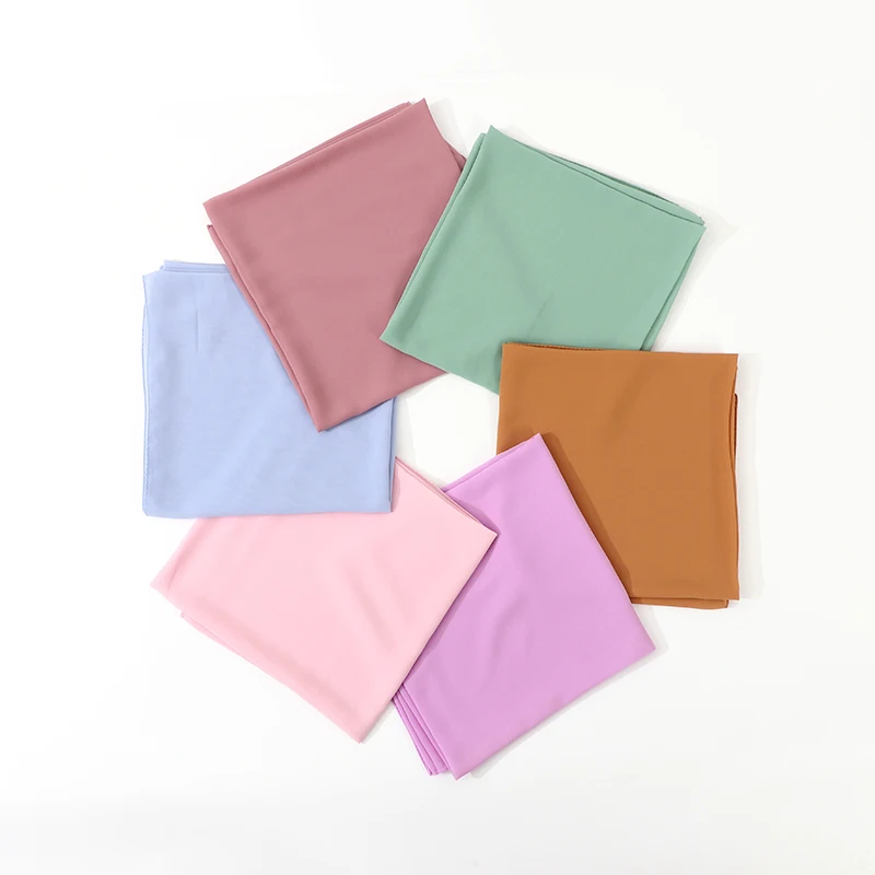 110X110CM Headwrap Heavy Chiffon Square Scarf Muslim Hijabs Women Underscarf Fashion Casual Look Plain Color Tudung Bawl