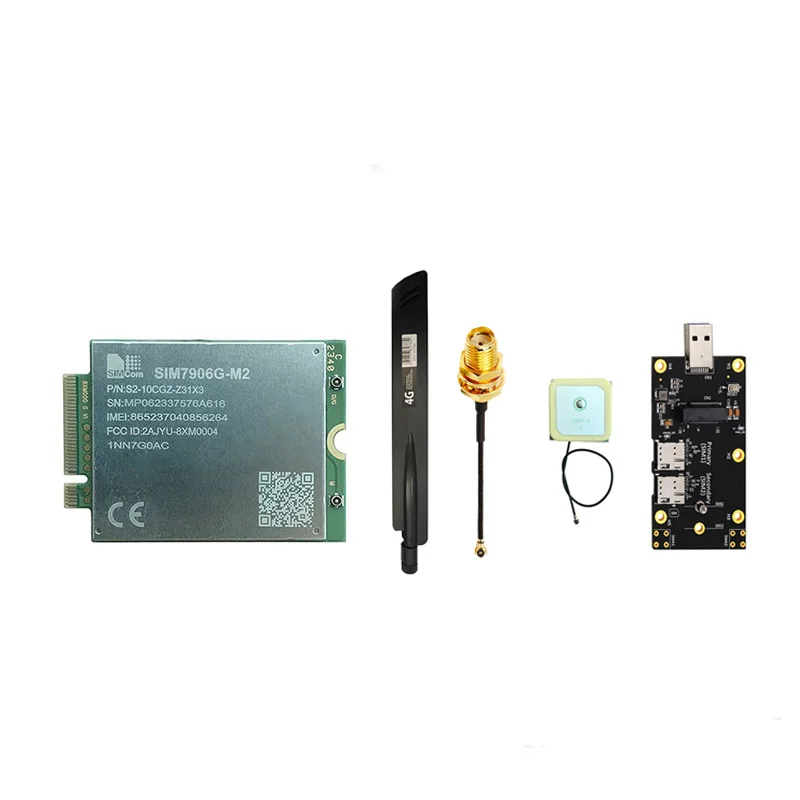 SIM7906G-M2 SIMCom 4G LTE Cat6 M.2 Wireless Module, Global Band 2x2 MIMO, High Speed LTE-A Cellular Communication Module for Ind