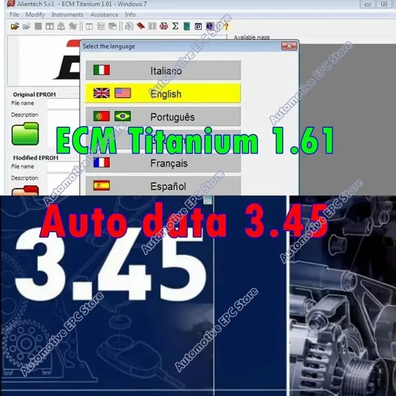 2026 hot Latest auto data 3.45+ECM Titanium 1.61 with 26000+ Drivers ECU Tool Compatible with Windows 7/8/10 - Driver ECM 18259