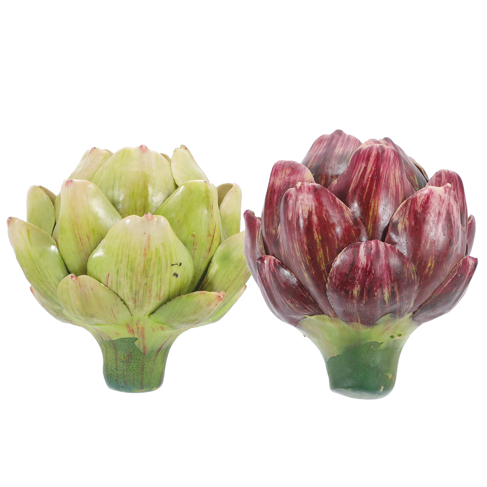 

2pcs Artificial Artichoke Faux Lifelike Kitchen Decor Vegetable Shop Home Office Decoration Fake Vegetable Display Faux
