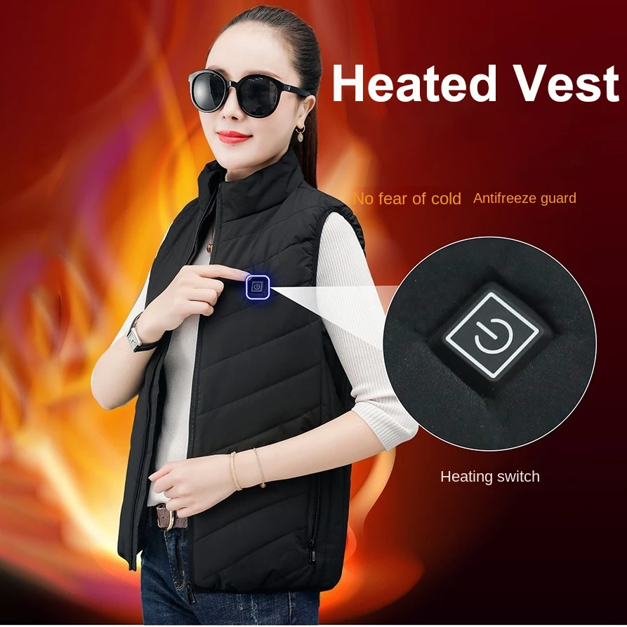 13/9 Area Usb Heated Jacket Men WomenHeated Vest Heating Vest Tactical Heated Down Jacket Heated Bodywarmer Usb Heater Veste