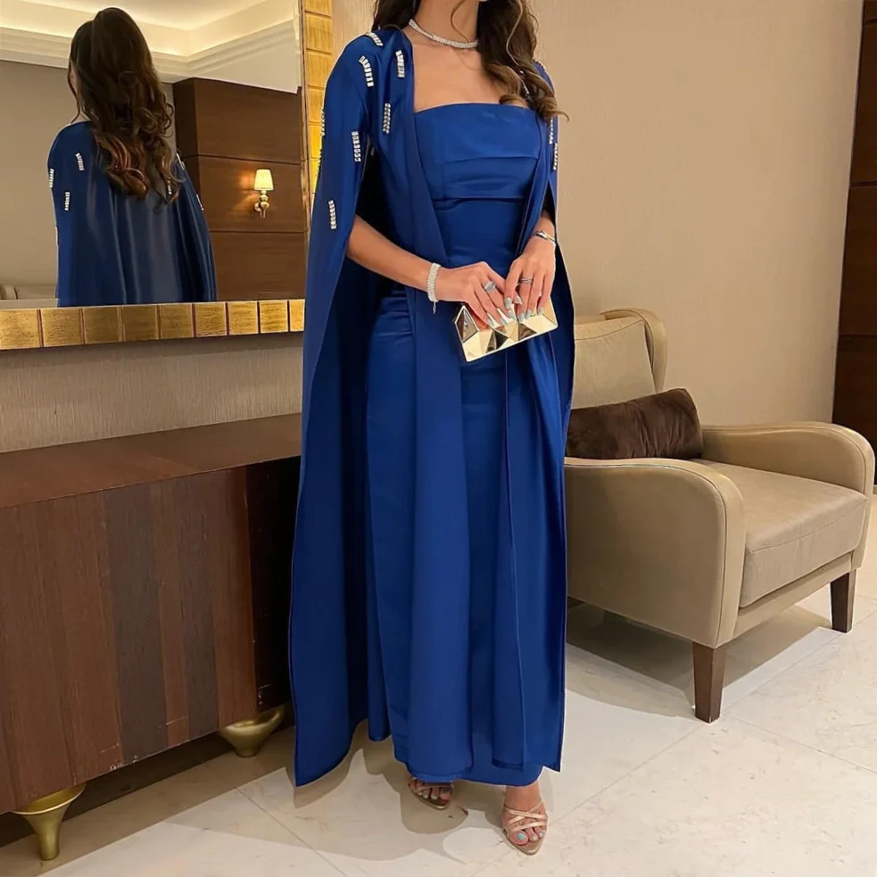 

Prom Dress فستان سهرة نسائي Boat Neck Two-piece Satin Formal Women Occasion Evening Gown Islamic فساتين مناسبة حسب الطلب